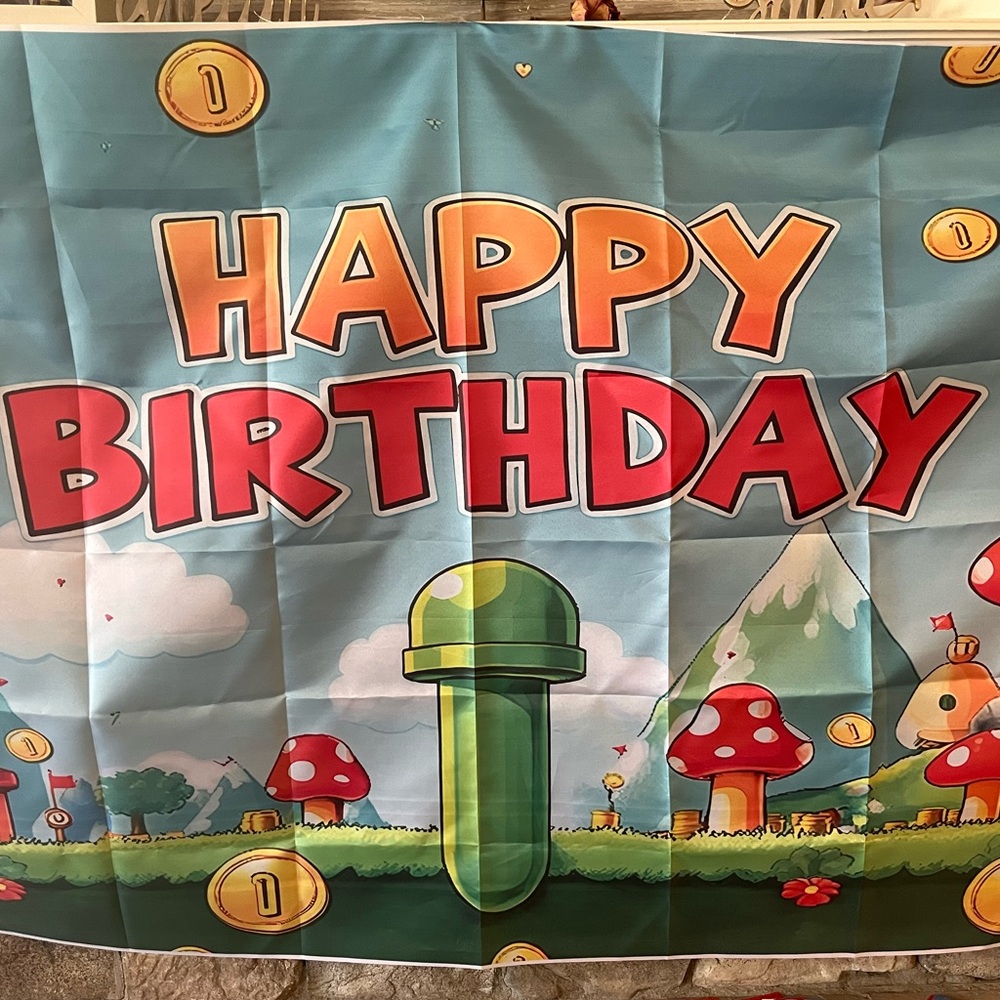 Super Mario birthday banner, masks, and sticker activity - Picture 3 of 6